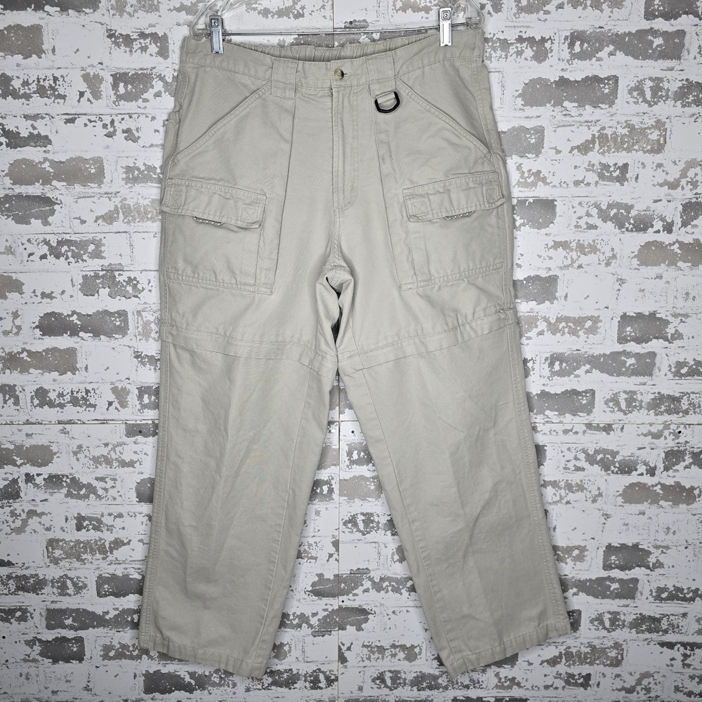 Columbia PFG Cargo Pants Mens 34x29 Convertible Beige 100% Heavyweight Cotton